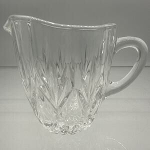 Small RCR Creamer Milk jug Royal Crystal Rock, Italy, clear cut glass